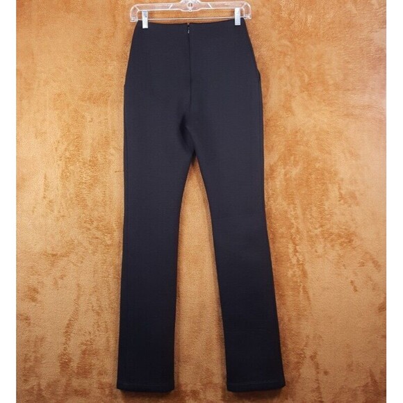 BEAUFILLE Pants Womens Size 0 Black Straight Leg Ankle Slit ALCOTT Trouser - Picture 5 of 13